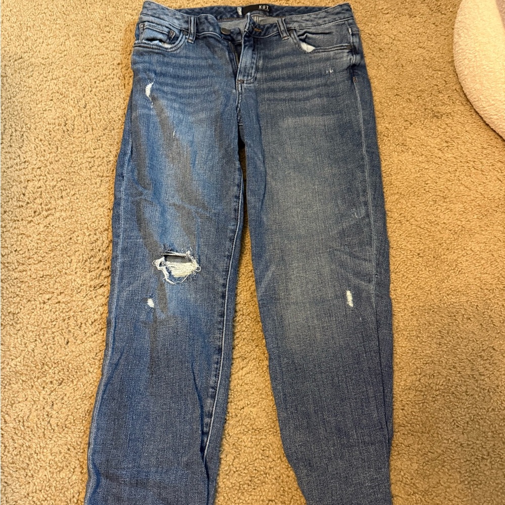 Kut from the Kloth Blue Distressed Skinny Jeans